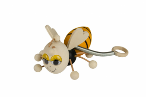 Dřevěná včelka na pružině