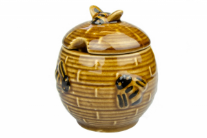 Dóza na med nebo cukřenka  s včelkami - malá