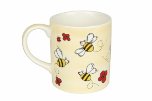 Keramický hrnek včelky a kytičky