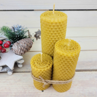 Sada svíček z včelího vosku Přírodní mix 14x4, 10x4, 7x4 cm