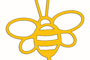 samolepka na auto - včela žlutá